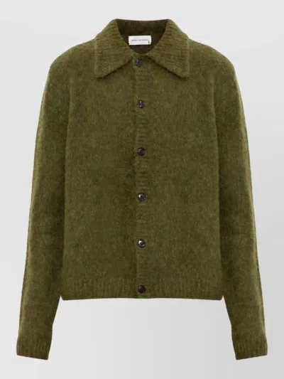Dries Van Noten Alpaca Wool Lightweight Jacket In Green
