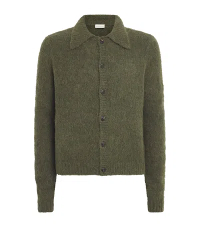 Dries Van Noten Alpaca-blend Mora Cardigan In Green