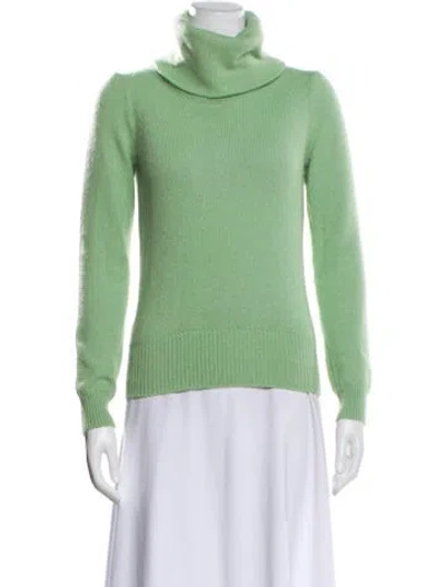 Pre-owned Dries Van Noten Angora Turtleneck Sweater In Green