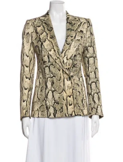 Pre-owned Dries Van Noten Animal Print Blazer In Neutral