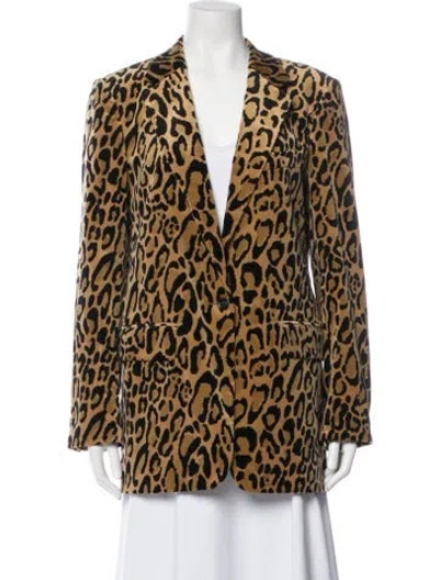 Pre-owned Dries Van Noten Animal Print Blazer In Neutral