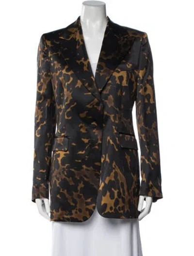 Pre-owned Dries Van Noten Animal Print Blazer W/ Tags In Black