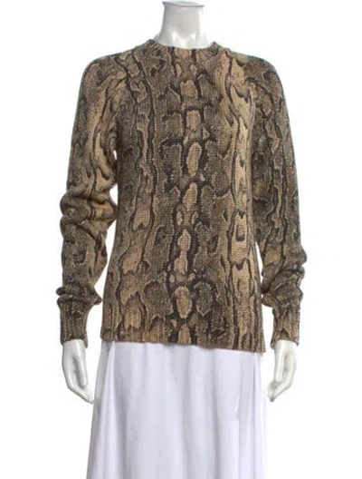 Pre-owned Dries Van Noten Animal Print Crew Neck Sweater In Multi