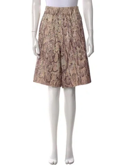 Pre-owned Dries Van Noten Animal Print Knee-length Shorts In Neutral