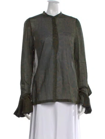 Pre-owned Dries Van Noten Animal Print Long Sleeve Blouse In Multi