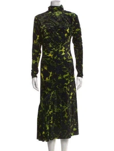 Pre-owned Dries Van Noten Animal Print Midi Length Dress In Multi