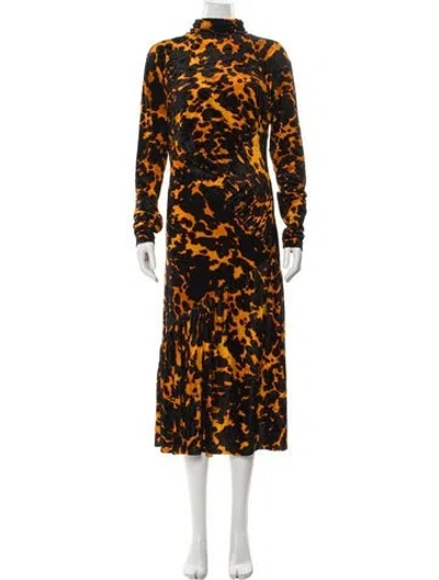 Pre-owned Dries Van Noten Animal Print Midi Length Dress In Multi
