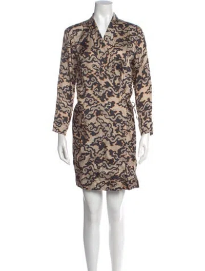 Pre-owned Dries Van Noten Animal Print Mini Dress In Black