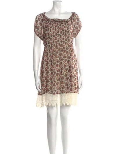 Pre-owned Dries Van Noten Animal Print Mini Dress In Green
