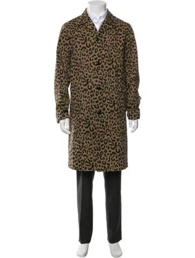 Pre-owned Dries Van Noten Animal Print Overcoat In Neutral
