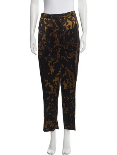 Pre-owned Dries Van Noten Animal Print Straight Leg Pants In Multi