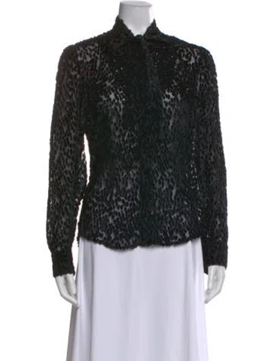 Pre-owned Dries Van Noten Animal Print Tie Neck Blouse W/ Tags In Multi