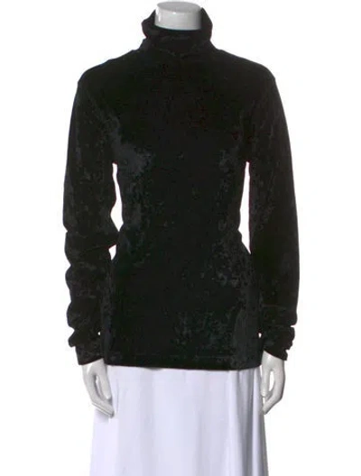 Pre-owned Dries Van Noten Animal Print Turtleneck Sweatshirt In Black