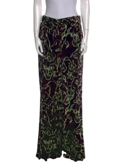 Pre-owned Dries Van Noten Animal Print Wide Leg Pants In Black