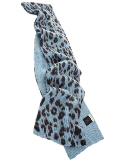 Dries Van Noten Animalistic Print Scarf In Blue