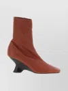Dries Van Noten Ankle Boots With Square Toe And Unique Heel In Brown