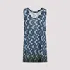 DRIES VAN NOTEN ANTHRACITE GREY COTTON HADY TANK TOP