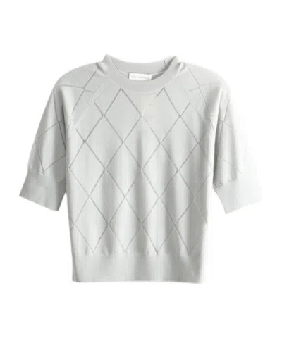 Dries Van Noten Argyle Wool Sweater In Gray