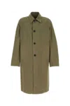 Dries Van Noten Cotton Trench Coat With Front Pockets And Long Sleeves In Dust