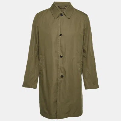 Pre-owned Dries Van Noten Army Green Cotton Single Breasted Coat L
