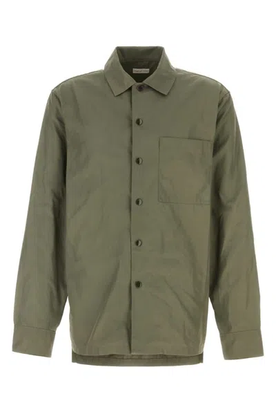 Dries Van Noten Military Polyester Cornish Shirt In Green