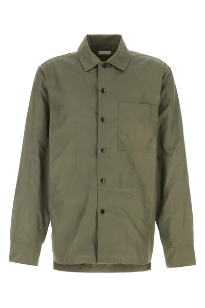 Dries Van Noten Military Polyester Cornish Shirt In Green