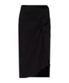 Dries Van Noten Asymmetric Hem Midi Skirt In Black