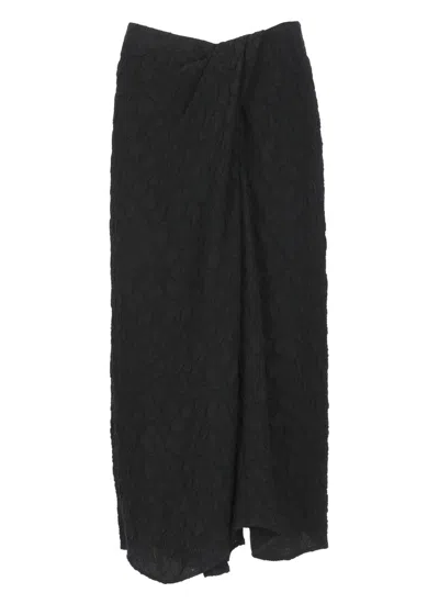 Dries Van Noten Draped Skirt In Black
