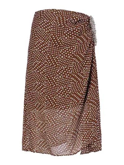 DRIES VAN NOTEN ASYMMETRIC MIDI SKIRT