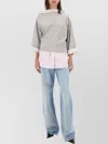 Dries Van Noten Asymmetric Neckline Cotton Sweatshirt In Gray