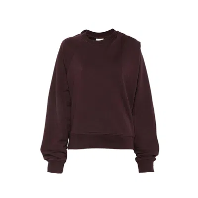 Dries Van Noten Asymmetric Shoulder Cotton Sweatshirt In Brown