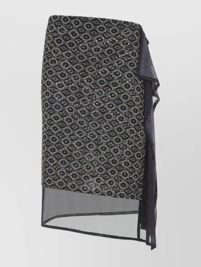 DRIES VAN NOTEN ASYMMETRIC SKIRT FEATURING GEOMETRIC DESIGN