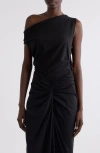 Dries Van Noten Asymmetric Sleeveless Cotton Knit Top In Black