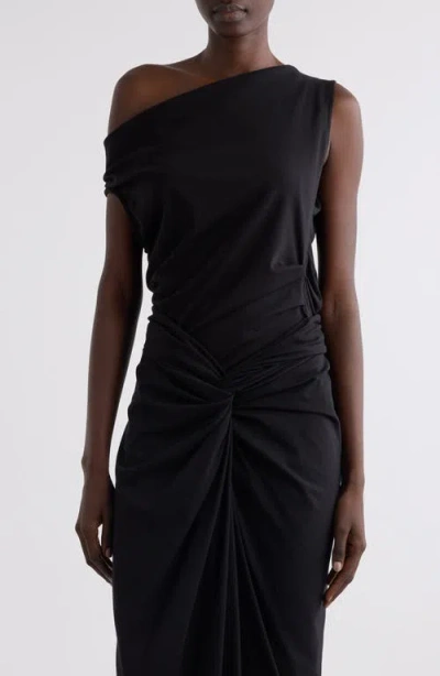 Dries Van Noten Asymmetric Sleeveless Cotton Knit Top In Black