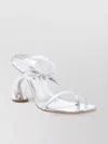 Dries Van Noten Asymmetric Strappy Sandals With Metallic Curved Heel