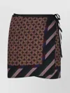 Dries Van Noten Womens Dessin C Gabrinas Multi-print Silk-blend Mini Skirt In Brown