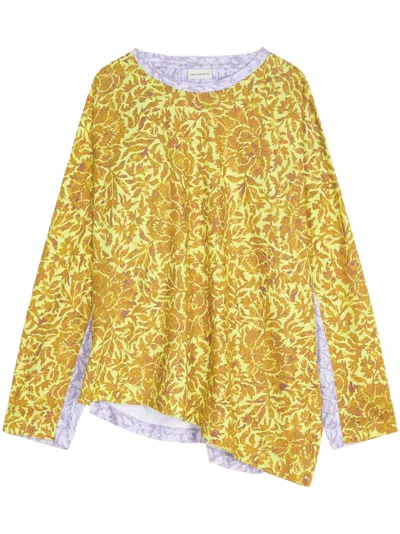 Dries Van Noten Asymmetrical Blouse In Yellow