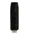 Dries Van Noten Printed Velvet Salix Skirt In Burgundy