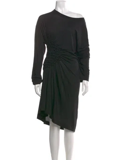 Pre-owned Dries Van Noten Asymmetrical Knee-length Dress In Black