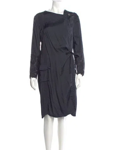Pre-owned Dries Van Noten Asymmetrical Knee-length Dress In Gray