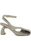 Dries Van Noten Virgo Leather Asymmetrical Sandals In Green