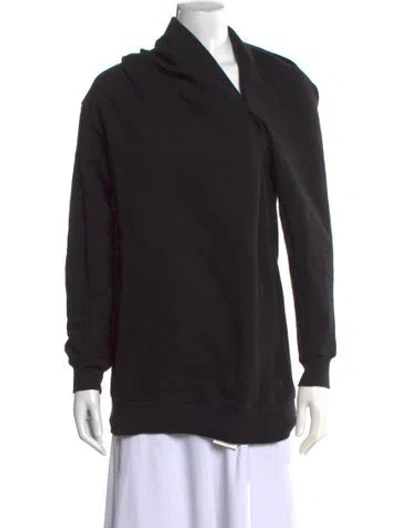 Pre-owned Dries Van Noten Asymmetrical Long Sleeve Sweatshirt In Black