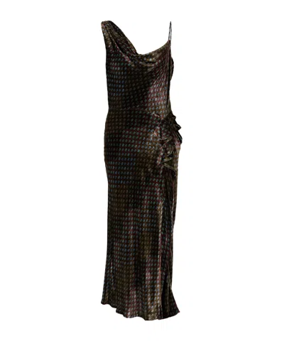 Dries Van Noten Asymmetrical Midi Dress In Black