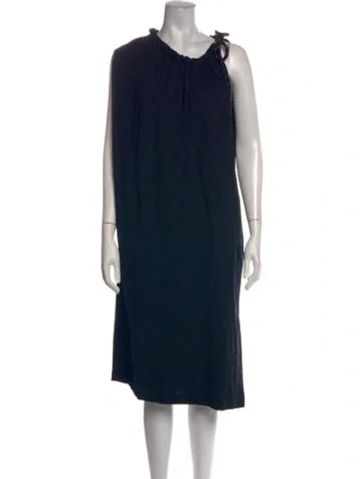 Pre-owned Dries Van Noten Asymmetrical Midi Length Dress In Blue