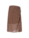 Dries Van Noten Midi Skirt With Irregular Polka Dot Print In Brown
