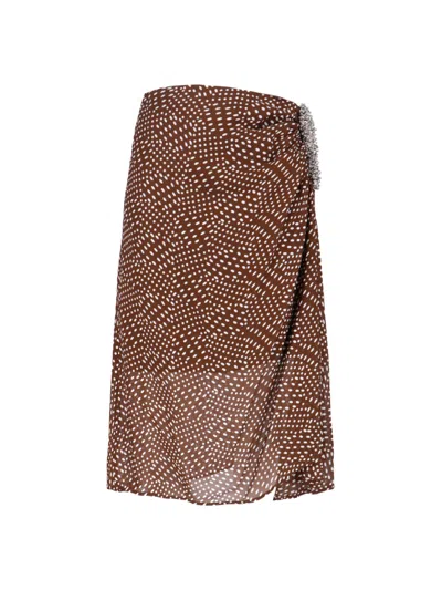 DRIES VAN NOTEN ASYMMETRICAL MIDI SKIRT