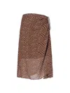 Dries Van Noten Midi Skirt With Irregular Polka Dot Print In Brown