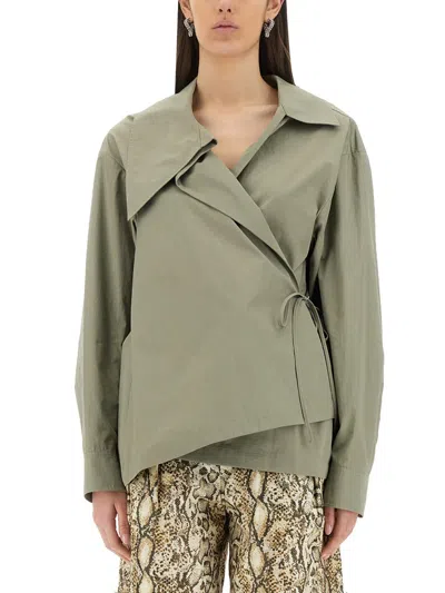 Dries Van Noten Women Asymmetrical Shirt In Animal Print
