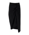 Dries Van Noten Ruffle-trim Cotton Midi Skirt In Black