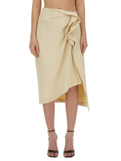 Dries Van Noten Asymmetrical Skirt In Ivory